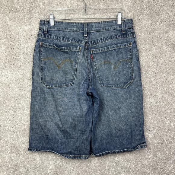Levis Shorts Womens 18 Blue Regular Fit Medium Wash‎ Denim Y2K - Picture 4 of 8